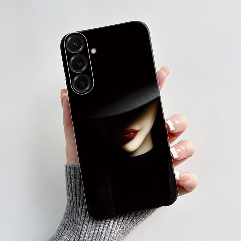 For Samsung Galaxy A26 A36 A56 5G Casing New Design 2024 Heart Printed Black Matte Soft Silicone Protective Cover Case