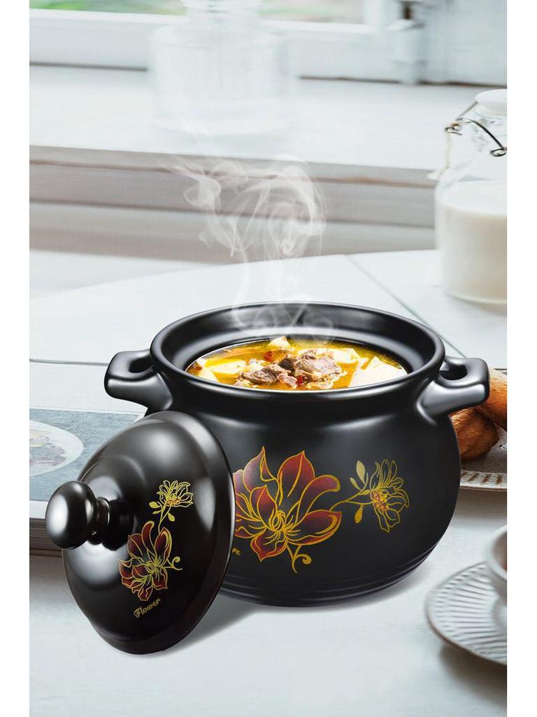 High-Temperature Resistant Large Capacity Ceramic Casserole and Soup Pot for Gas Flame