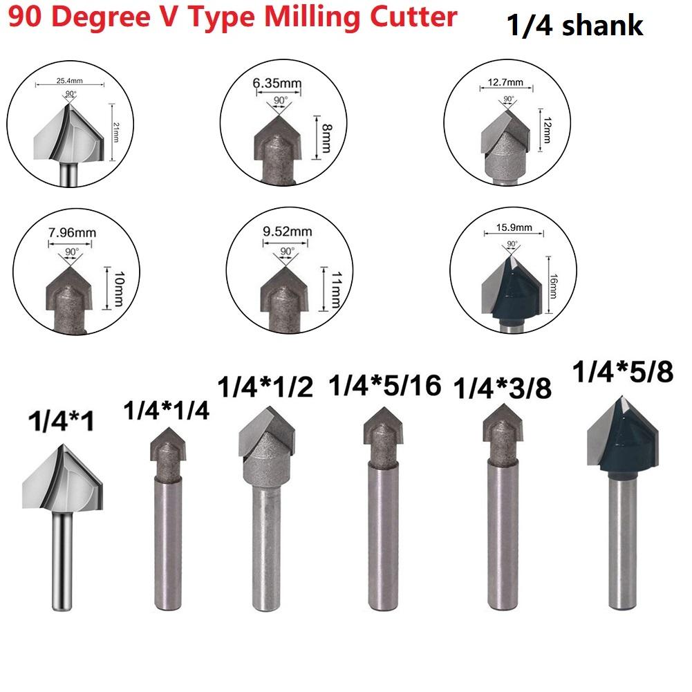 Drill Bit Router Bits Solid Hardened Steel 1/4inch 6.35mm
