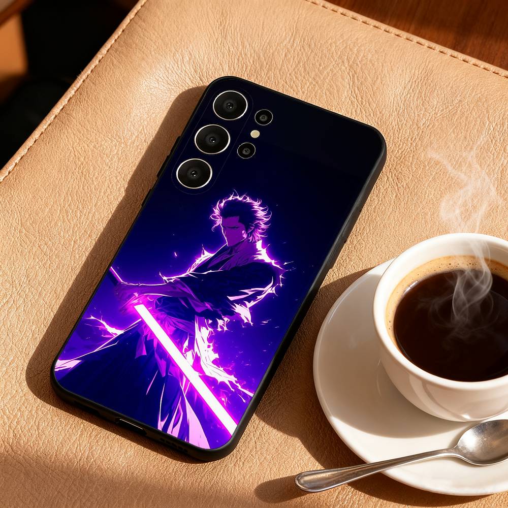 B-Bleach Anime Aizen Phone Case For Samsung S26,S25,S24,S21,S22,S23,S30,Ultra,S20,FE,Lite,10,9,Black Cover
