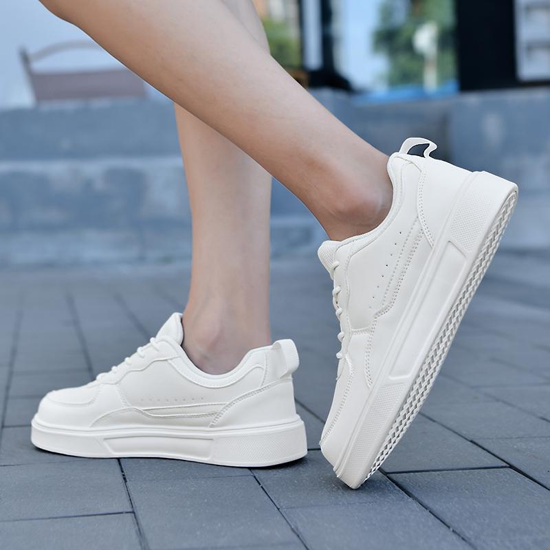 Summer Breathable Trendy Versatile Casual White Sneakers Youth Non-Slip Sports Thick-Soled White Shoes