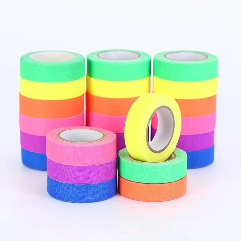 6/1Rolls UV Glow Cotton Tapes Neon Gaffer Party Tape Self-Adhesive Glowing Reactive Cloth Stage Props Wedding Home Decorations