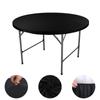 Elastic Round Table Cover Solid Color Diameter 48/60in Stain-Resistant Tablecloth Tear-Proof Folding Picnic Table Cloth Home