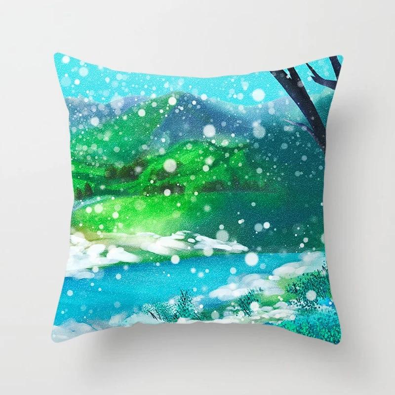 Christmas Home Pillowcases Christmas Printed Bed Home Decoration Cushion Covers Christmas Decorative Pillowcases
