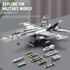 F-18 Strike Hornet Fighter Building Blocks Set, Jet Fighter Construction Kit, Military Toy Gift for Adults, Teens 14+, 1387 Pcs