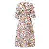 Sommerkleid für Damen, lässig, bedruckt, mittellange Ärmel, Rundhalsausschnitt, lockere Taschen