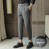 Summer New Thin Casual Pants Elastic Waist Slim-fitting Pants Trendy Men's Fashion Nine-point Pants Drape Pants