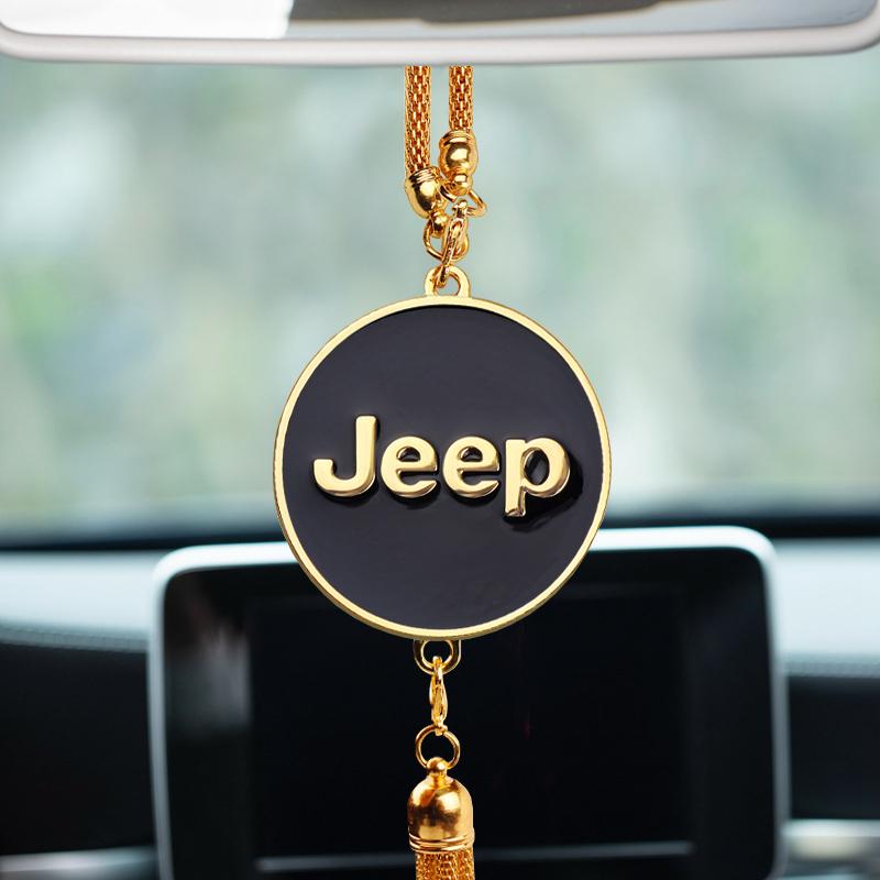 Car Pendants Auto Emblem Interior Rearview Mirror Ornaments Accessories For Jeep Renegade Compass Grand cherokee wk2 Wrangler JK AKL1