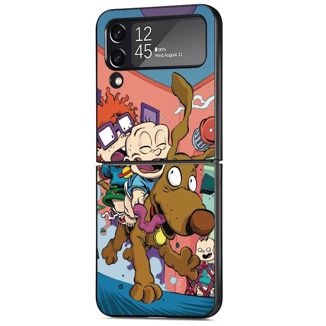 Case for Samsung Galaxy Z Flip 4 ZFlip3 Z Flip 3 5G ZFlip Flip3 Hard PC Cartoon Cute Children R-Rugrat Shell Hard PC Cover