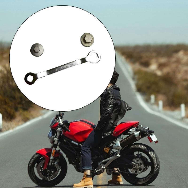 H7EE Professional 17mm/24mm Hexagonal Wrench Spanner Tool, Two in Feature Suitable for Automotive Work Motorbike Repairs