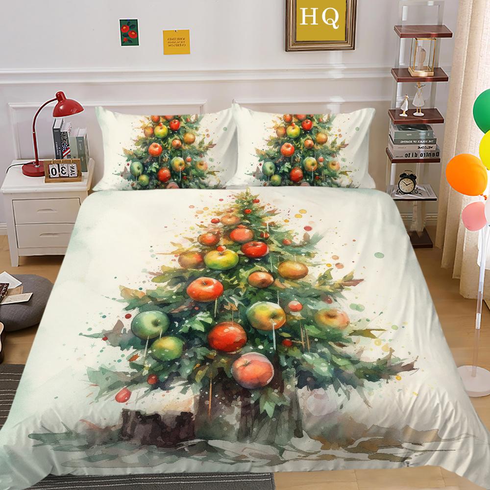 Christmas Printed Duvet Cover Set Microfiber Full Size Home Textiles Lovely Fashion Children Bedroom Decor