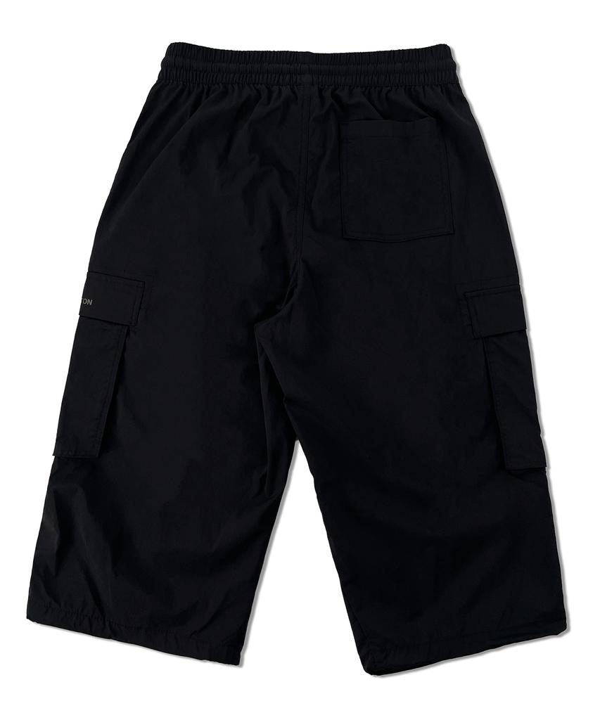 Dist Nine Knee-Length Elastic Parachute Cargo Pants Lq2Pu403_Black