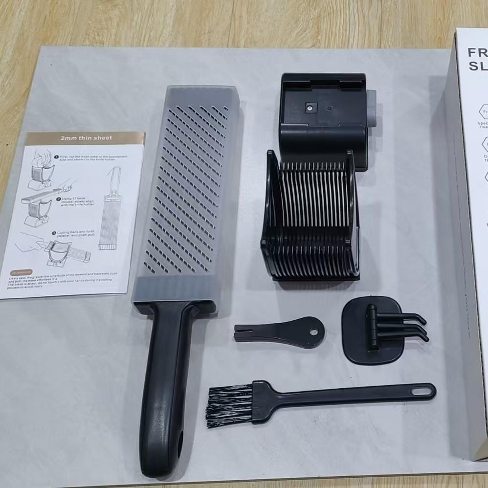 Versatile Manual Meat Slicer for Thin Slices, Cubes, and Mince - Perfect for Kitchen Use
