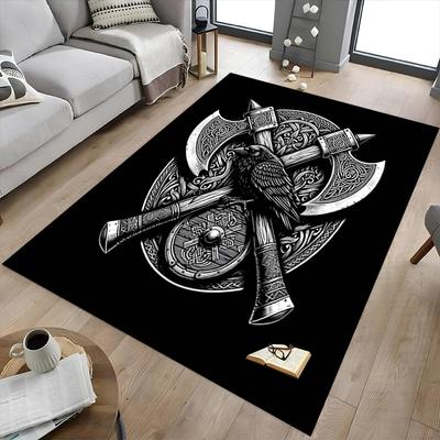 1PC Viking Raven Non-Slip Floor Carpet, Suitable for Office, Bedroomand Playrooms. It Can Also Be Used As a Sofa Footrest cover-T106