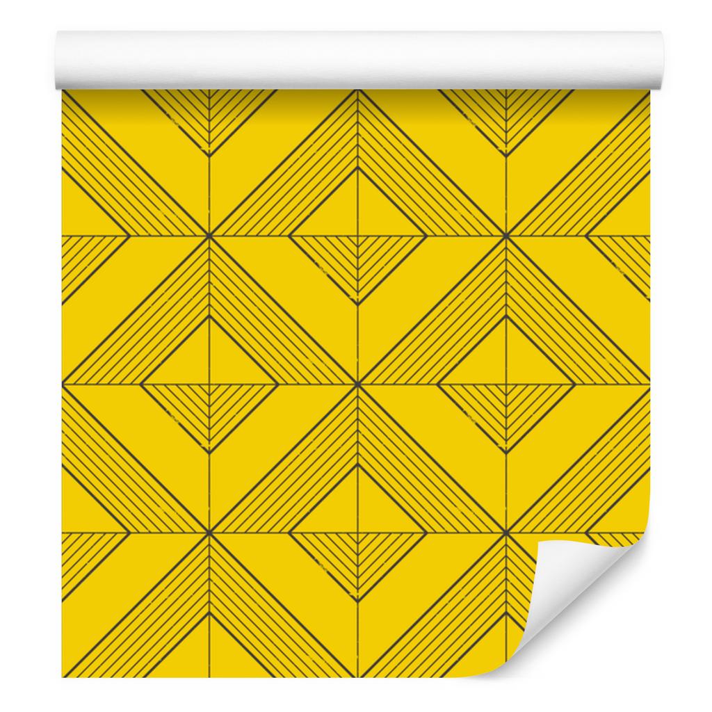 Geometric rhombus wallpaper yellow, fine detail 50x1000