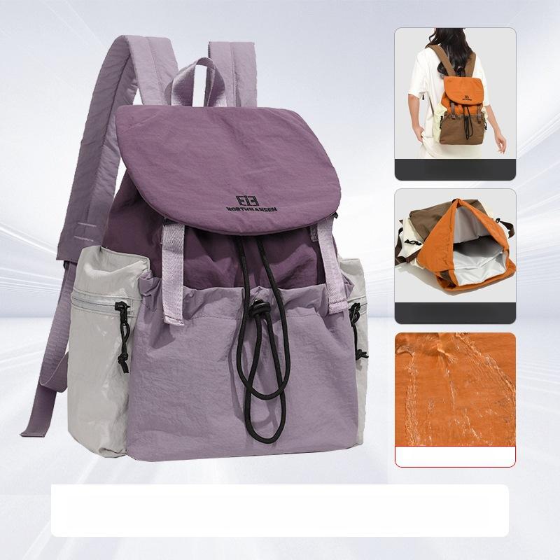 Fashionable Lightweight Student Backpack Large Capacity Casual Travel Women's Backpack Men's Color-Block Backpack High-End Feel