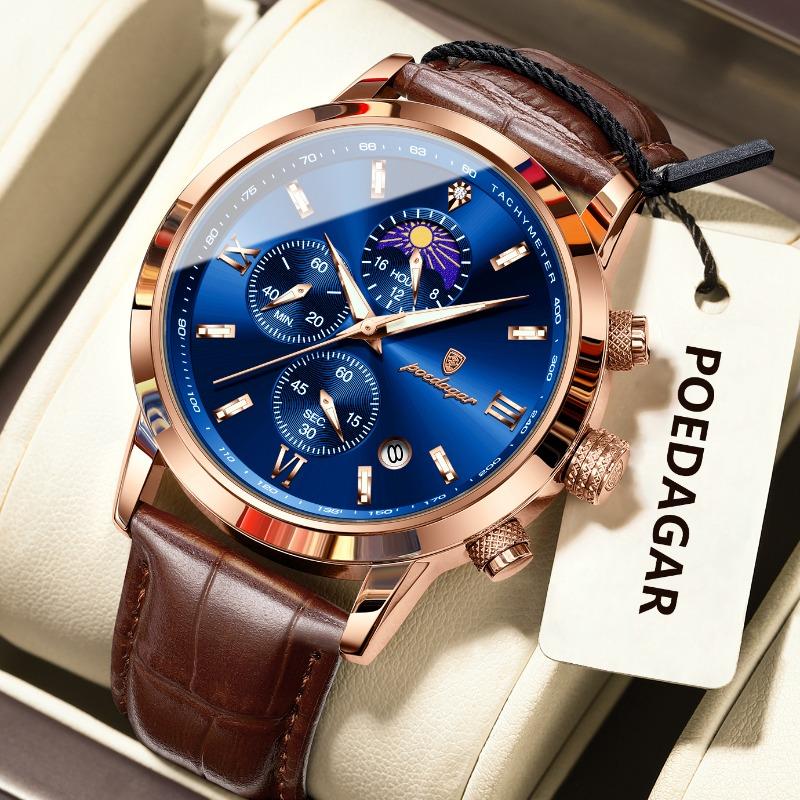 New Top Brand Men's Watch Multi-function Chronograph Quartz Waterproof Luminous Watch