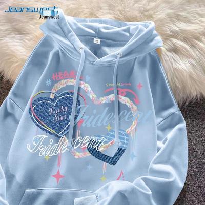 JEANSWEST Women's Printed Hooded Sweatshirt