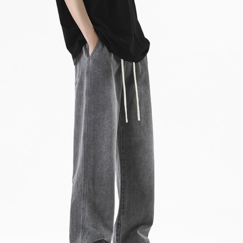 Frühling und Sommer Neue Gelb gefärbte Weitbein-Daddy-Hose Jeans für Männer und Frauen.