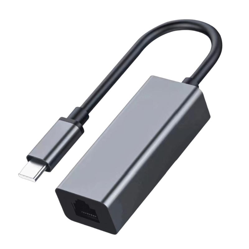Aluminum Shell USB 3.0 Type C To RJ45 Ethernet Converters 100Mbps Gigabit Cord Networking Adapter Plugs And Play