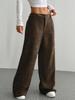 European American Loose Wide-Leg Women's Casual Pants with Pockets