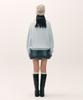 Seteo Button-Up Sailor Half Knit Zip-Up Light Blue