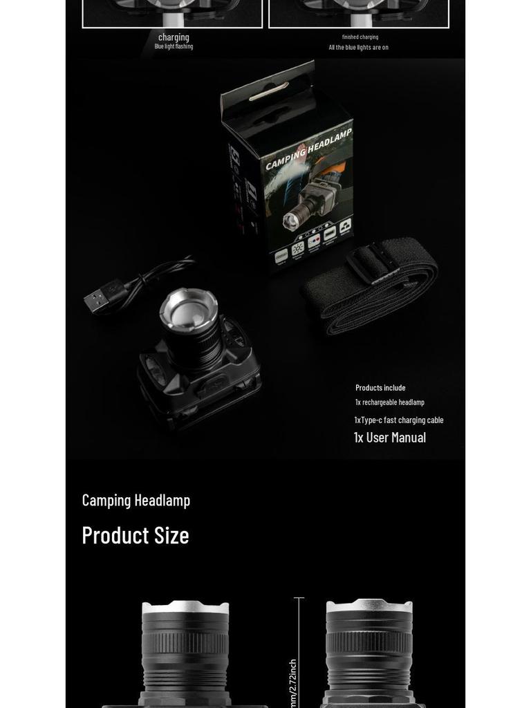Aluminum Alloy 10W White Laser Headlamp: High-Intensity, Head-mounted Flashlight for Outdoor Fishing