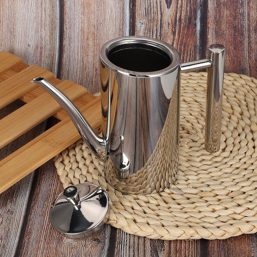 Stainless Steel Dustproof LeakagE Proof Oil Pot Bottle Container Seasoning Pot Kitchen Utensil(0.5L
