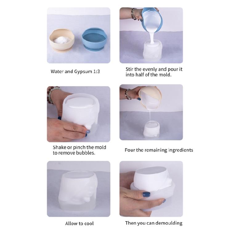 Succulent Planter Mold Crafting Mould Flexible Vase Molds Human Face Shape Flowerpot Mold Suitable for Making Flowerpot