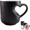 Ceramic Material Heart-Shaped Mug Red Hearts Pattern Thermochromic Mug  Hot Drinks Use