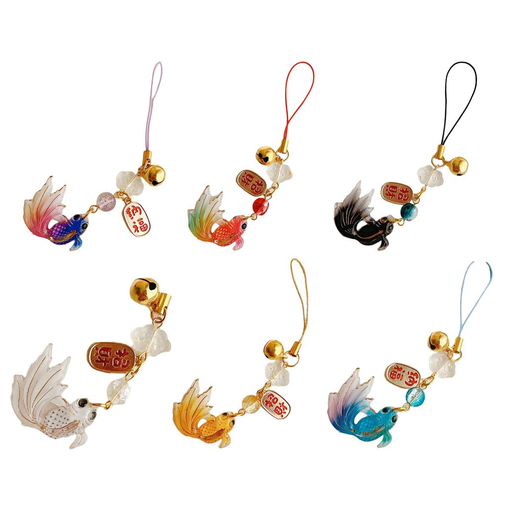 Vibrierender handgefertigter Fisch Stern Legierung Handy-Anhänger Robuste Acrylmaterialien mit Designs in verstellbarer Länge