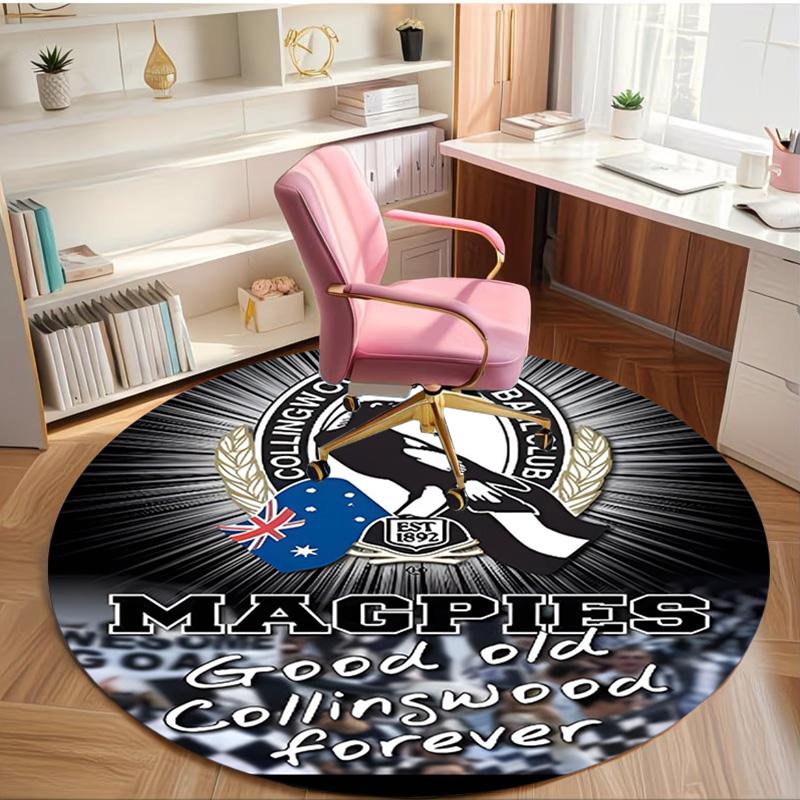 Football Club Print Round Rug, Washable Floor Carpet, For Entryway Dorm Laundry Room Office Study, Home Decor Birthday Christmas Gift