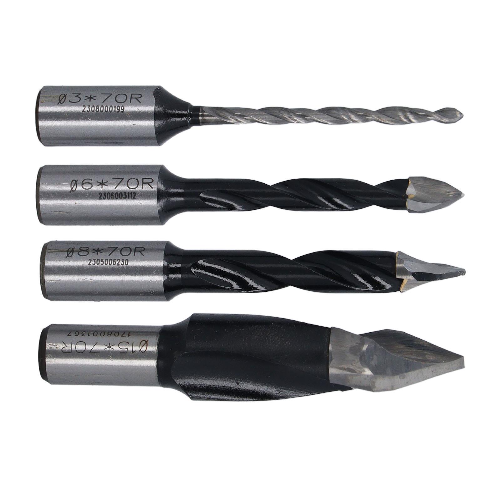 

4 Pcs Drill Bit Set 2 Flute 3 6 8 15mm Milling Cutter High Speed Steel Woodworking Drill Bits