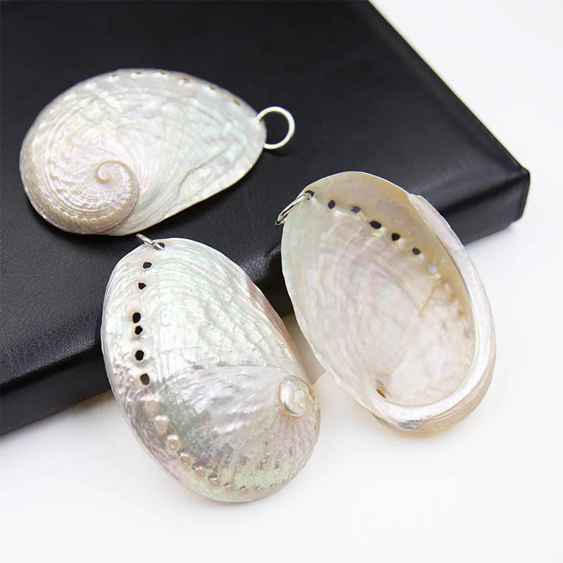 1 Stück DIY Damen Halskette Geschenk Zubehör Weiß Natürliche Abalone Muschel Anhänger Tropfenform Für Schmuckherstellung
