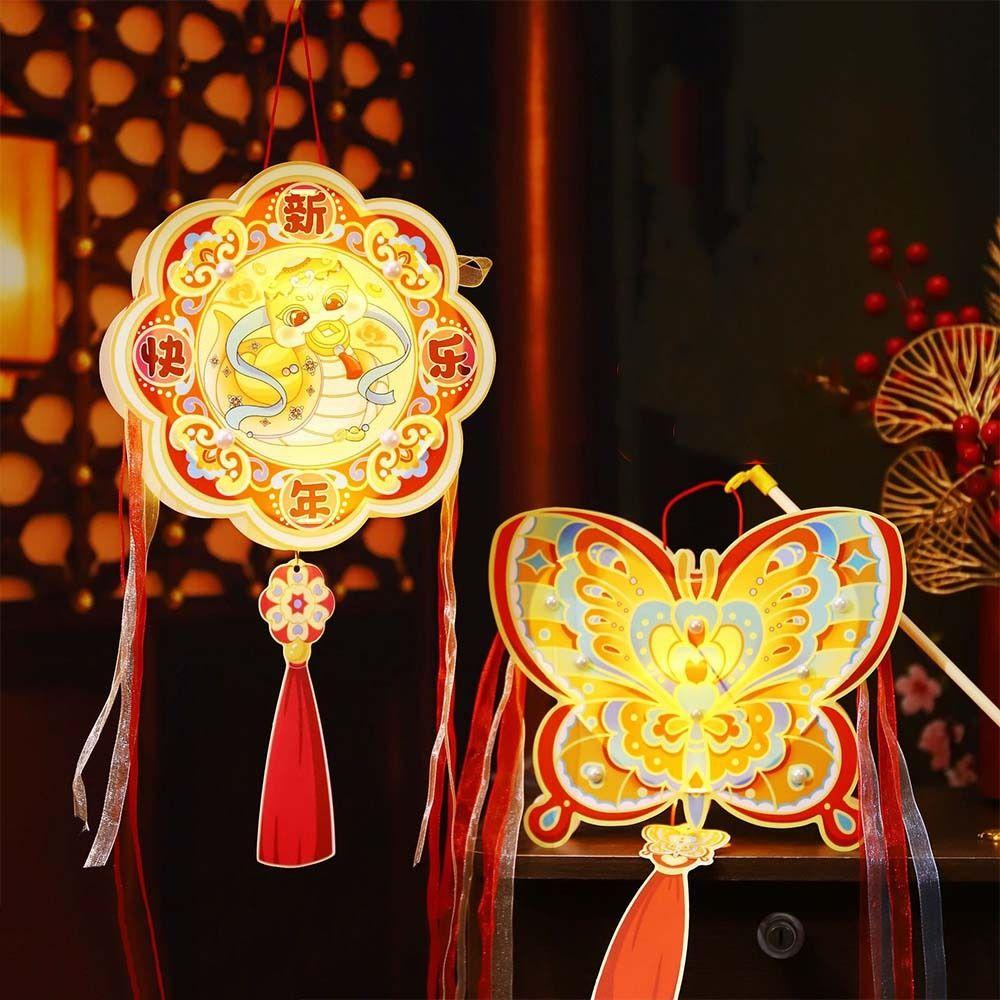 Traditional 2025 Snake Year Portable Lantern Children Handheld Lantern  Spring Festival