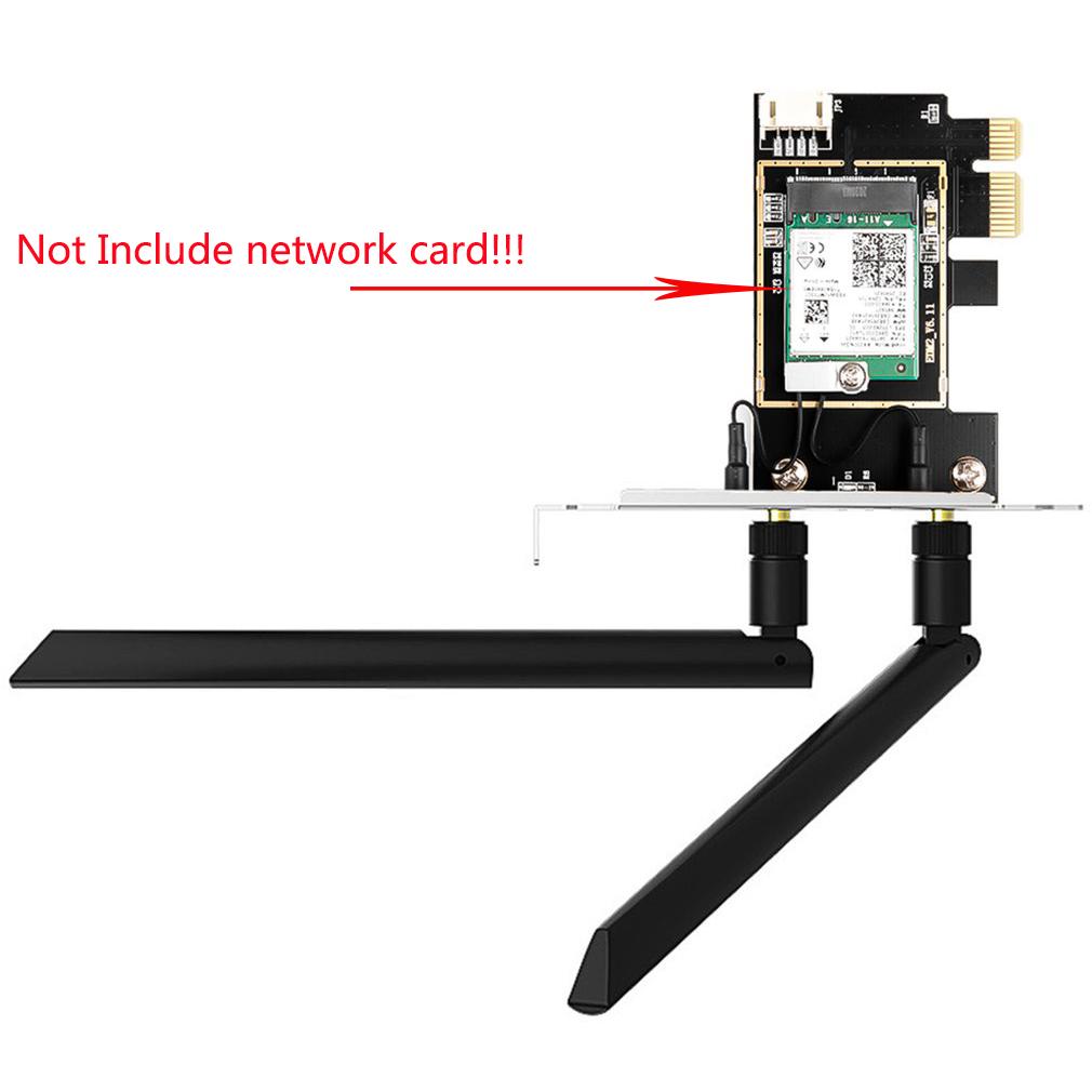 M.2/NGFF to PCI-E Card Board WiFi Bluetooth PC Adapter For Intel AX200 w/Antenna