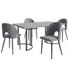 Set De Table À Manger - MUVOE - 140x80 Cm - 4 Chaises En Velours - Châssis Métallique Robuste - Design Moderne
