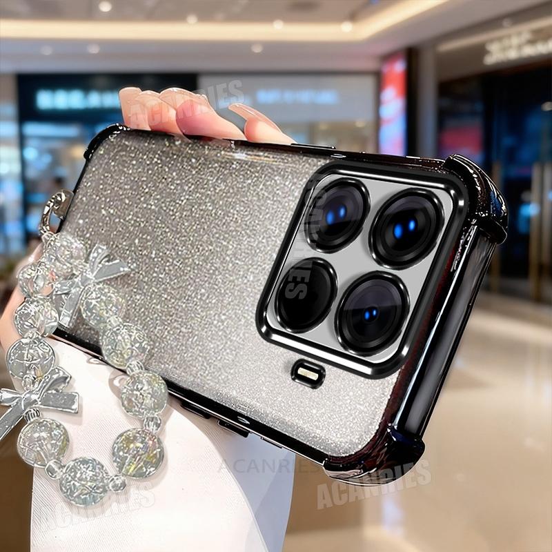 

Xiaomi15t Luxury Star Lanyard Chain Plating Glitter Shockproof Silicone Case For Xiaomi Mi 15t Pro 15tpro Mi15t Soft Back Cover Xiaomi 15T