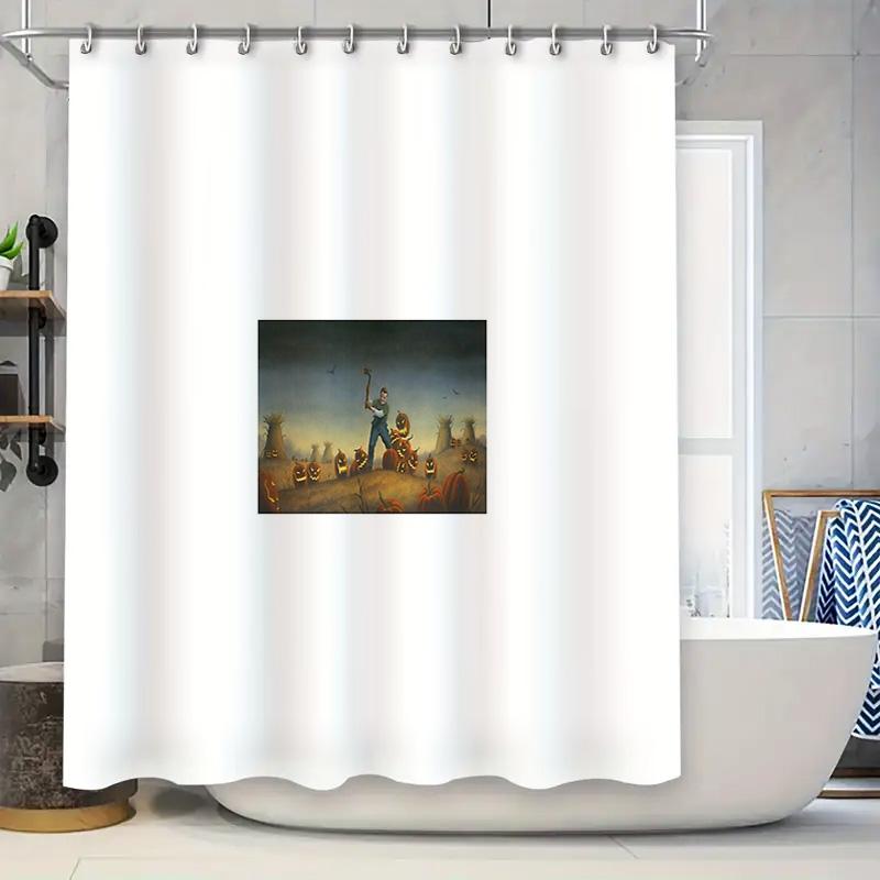 

Halloween Scary Ghost Shower Curtain Spooky Gothic Horror Bathroom Decor Set Vintage Creepy Home Textile Wall Tapestry W60H190(CM)-1 Pcs