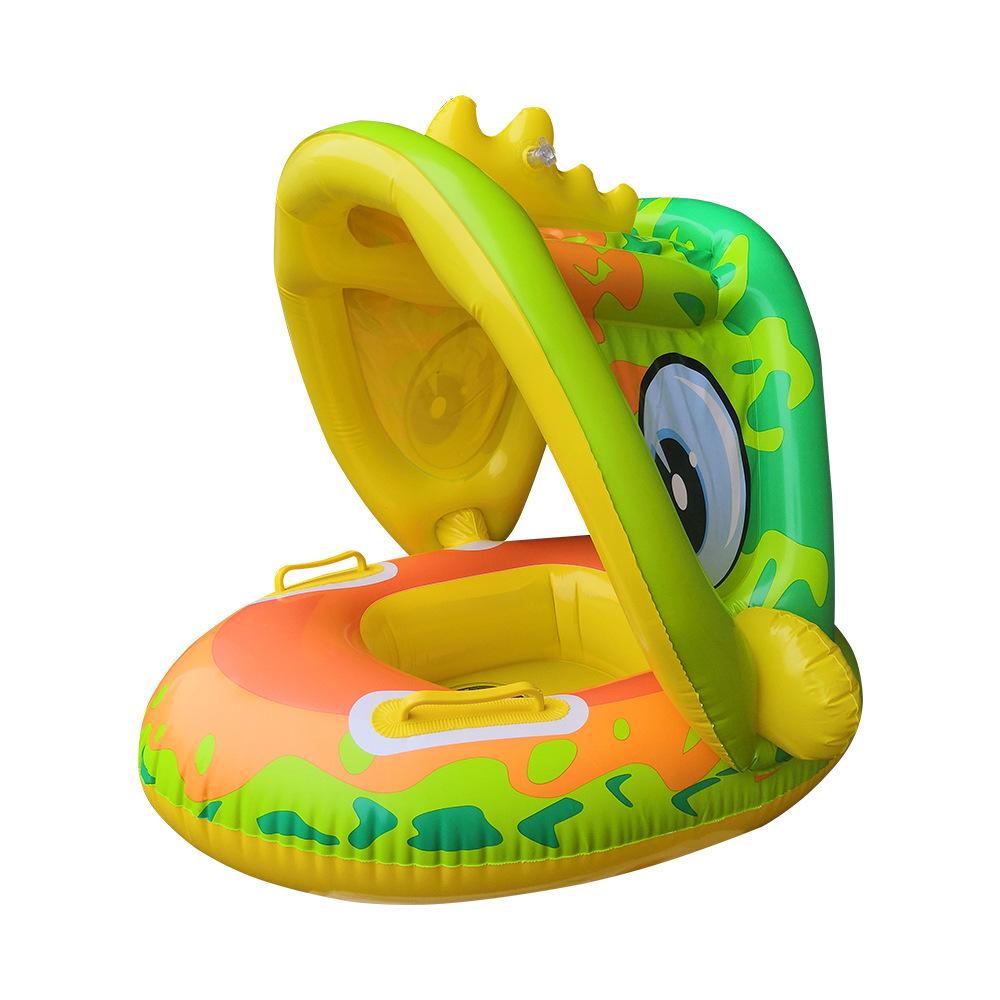 Yellow Sun Protection Baby Swimming Seat Ring - Anti-Rollover Design