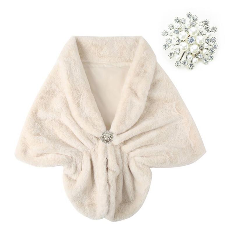 Trendy Ladies Shawl Set Large Size Wrap Polyester Furs Shawl Cold Weather Comfortable and Fashionable Outerwear