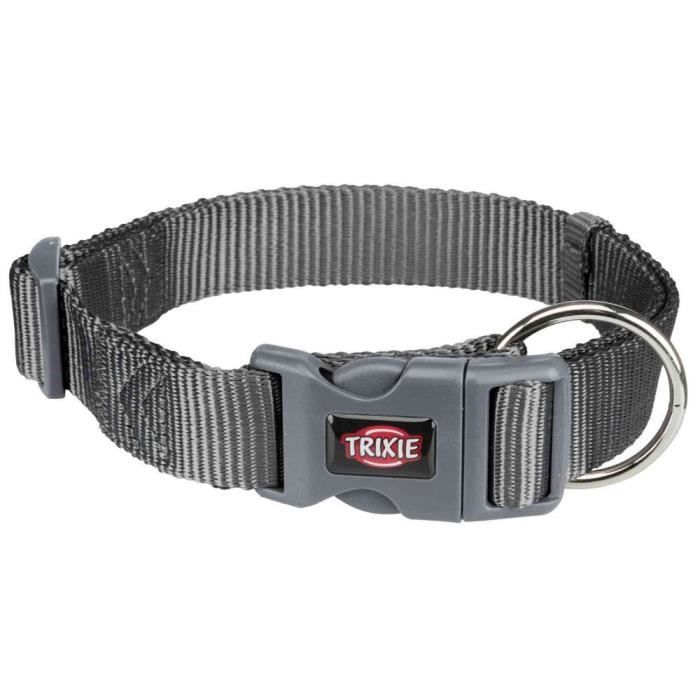 Collier Premium - TRIXIE - L-XL - 40-65 Cm - 25 Mm - Gris Graphite