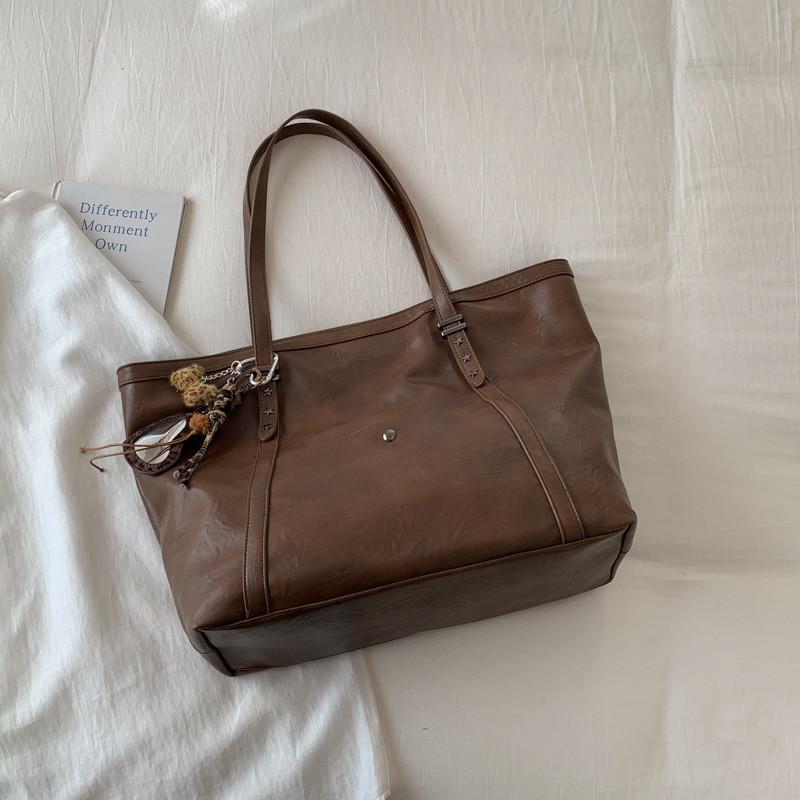 IELGY Ladies Tote Bag Retro Merad Color All-Match Portable One-Shoulder Large-Capacity Commuter Bag
