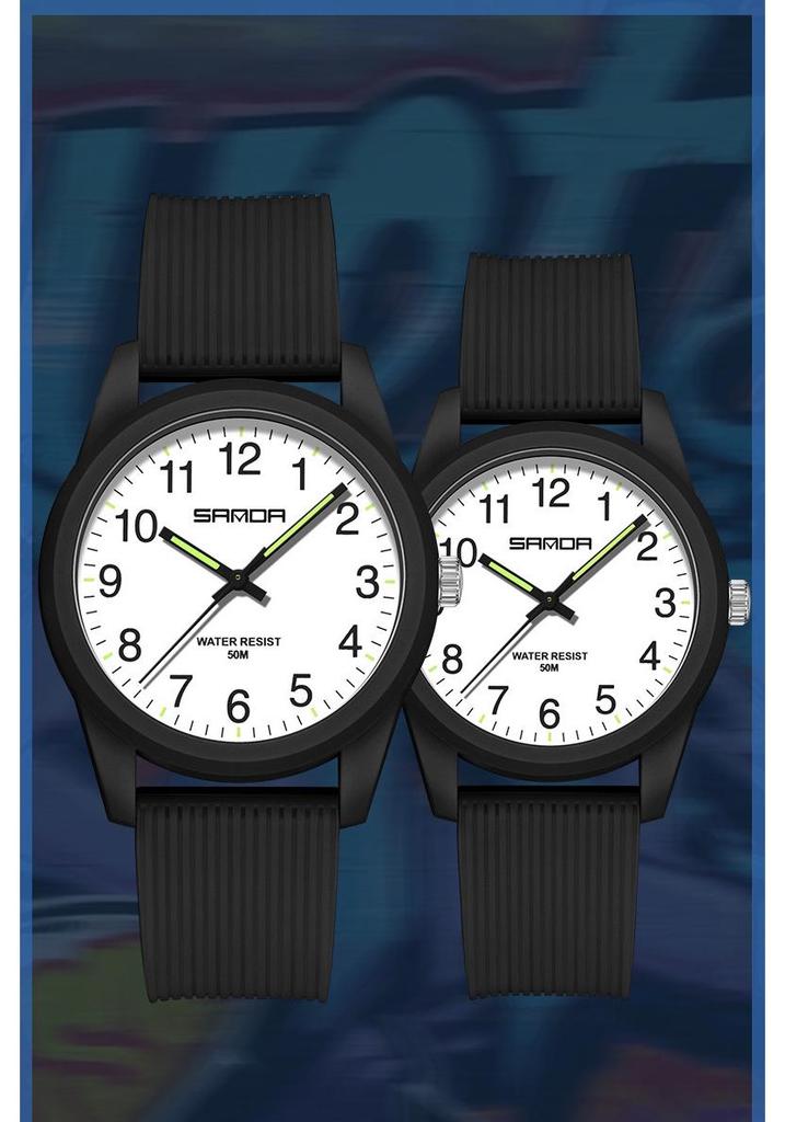 Sanda Quartz Double Calendar Waterproof Couple Wristwatch