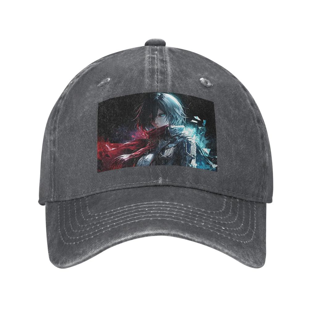 Anime Attack On Titan Mikasa AckerUnisex Baseball Caps Fashion Washed Denim Hats Outdoor Casquette Hip Hop Baseball Cowboy Hat