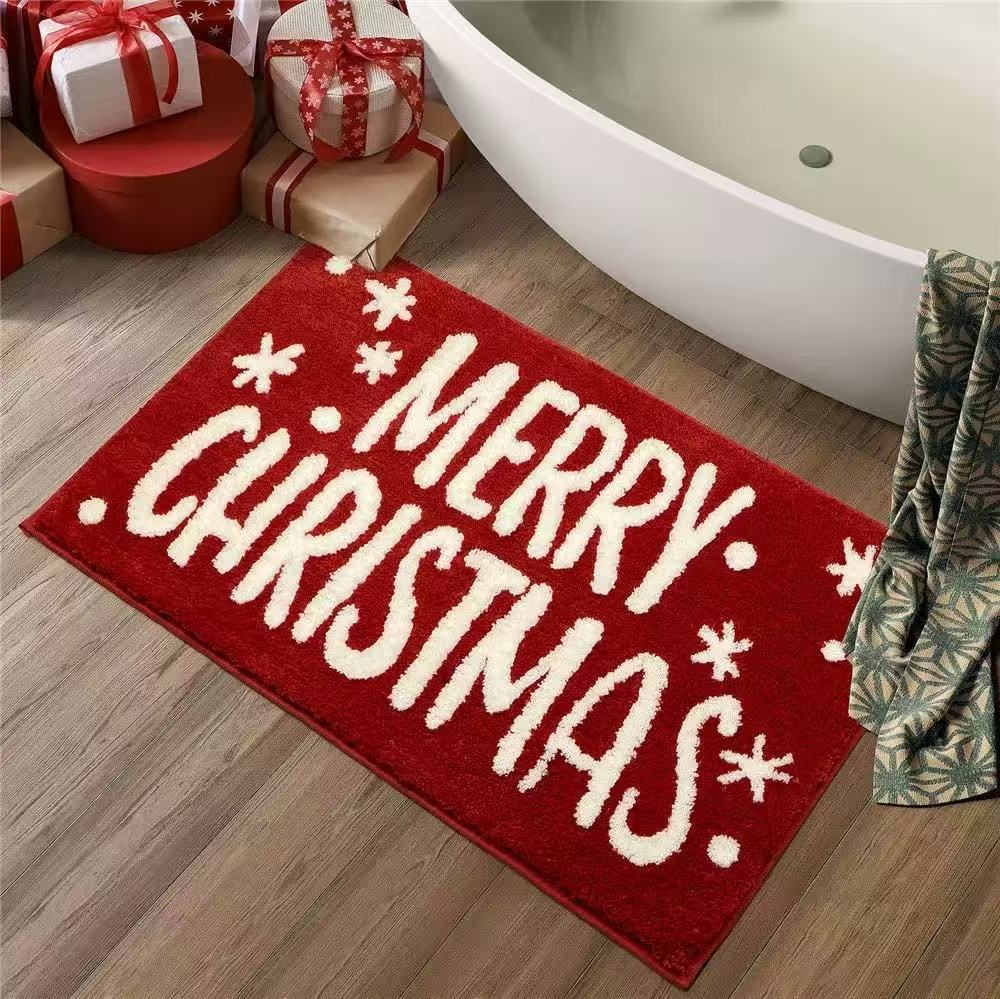 Creative text imitation cashmere series floor mats bathroom absorbent feet 80*50