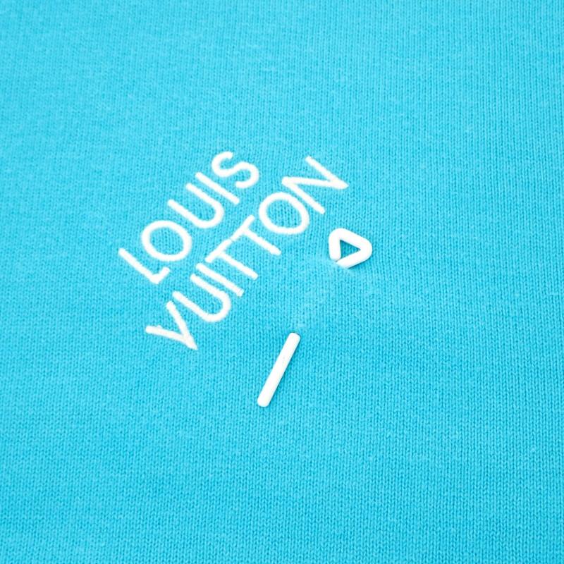Louis Vuitton L Short Sleeve T-shirt Blue Cotton Mens