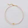 Premium Copper Plated 18K Real Gold Pendant Retro Light Luxury White Powder Size Pearl Collarbone Chain Temperament Necklace