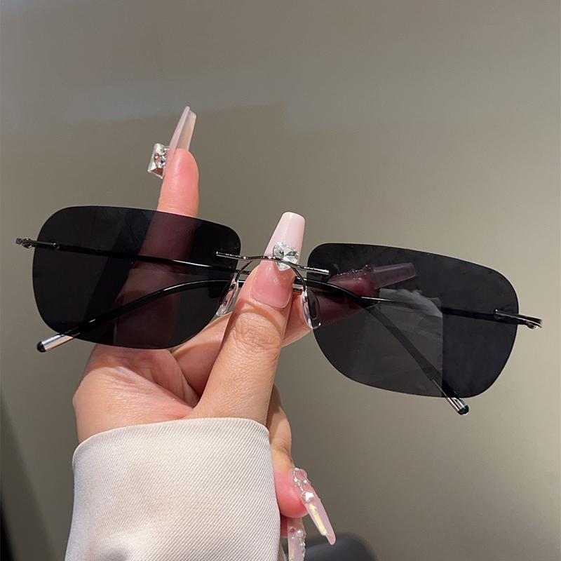 Vintage Rimless Sunglasses Men Fashion  New Outdoor Dark Shades Women Trendy Luxury Brand Design Decor Sun Glasses