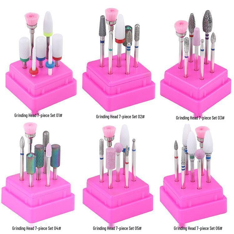 

7-Piece Russian Style Manicure Set with Tungsten Steel Grinding Head